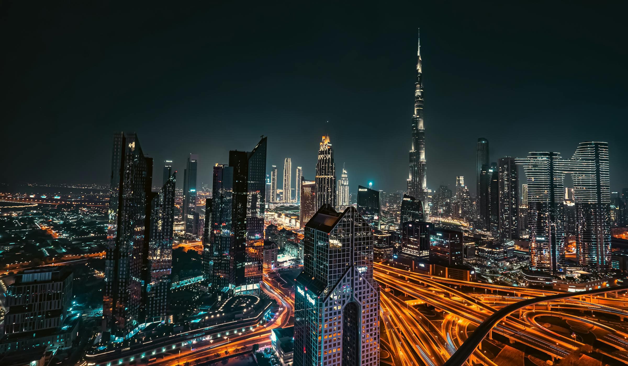 Dubai skyline at night